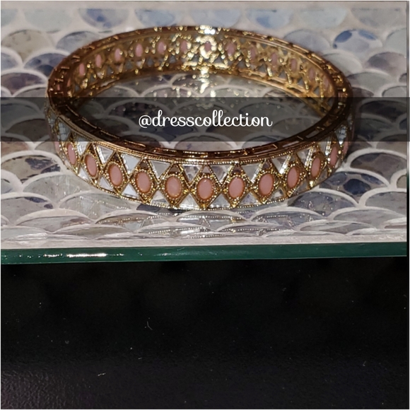 New Mirror & Gems Bangle In Pink Color - Picture 2 of 3